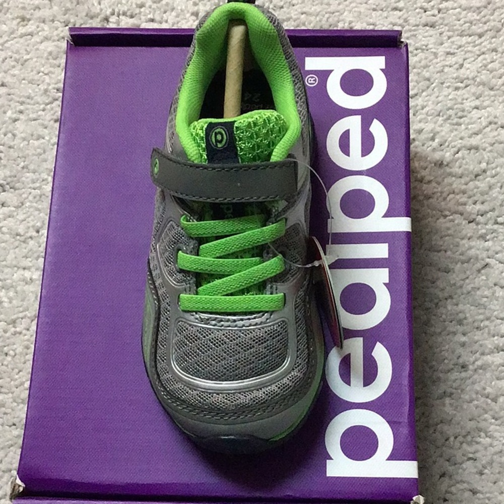 Pediped Flex Force Sneaker in Grey Blue/Lime